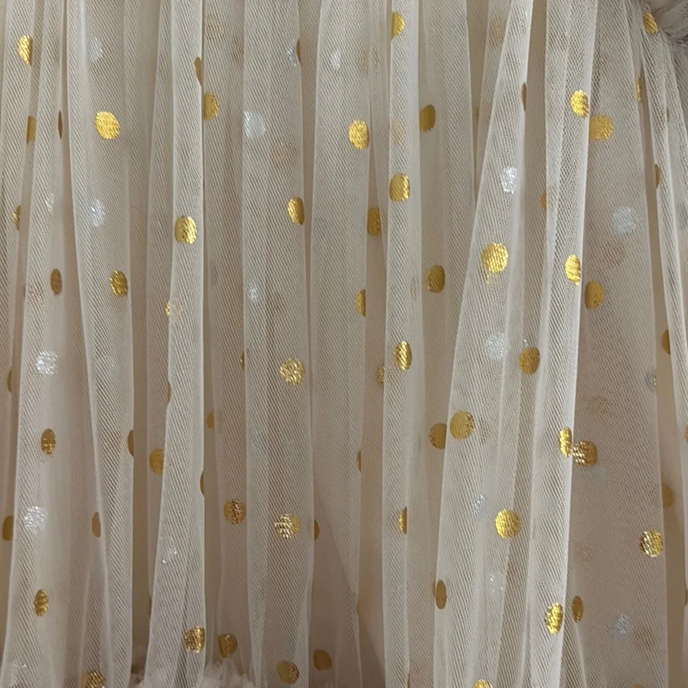 Cream Ruffled Tiered Dress